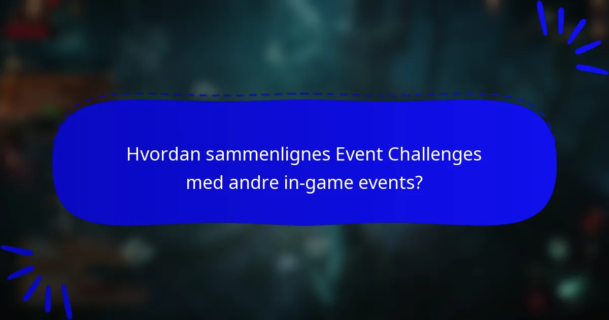 Hvordan sammenlignes Event Challenges med andre in-game events?