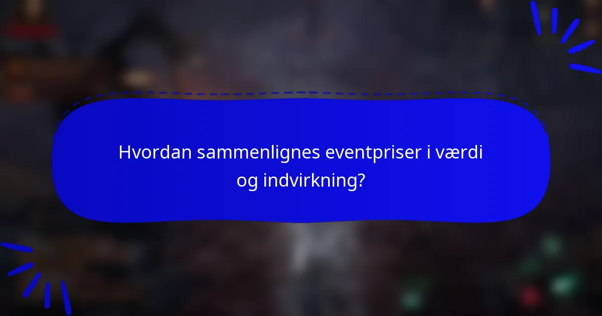 Hvordan sammenlignes eventpriser i værdi og indvirkning?